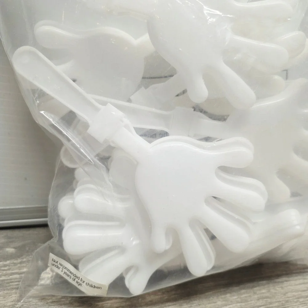 Oriental Trading White Plastic Hand Clappers 12 Count Bulk Noisemakers 42/4128